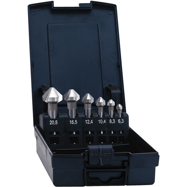 Exact 51157 HSS TiALN Countersink 90° DIN 335 C 6.3-20.5mm Set Of 6