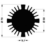 Fischer Elektronik SK 570 50 SA LED Heat Sink 1.35°C/W