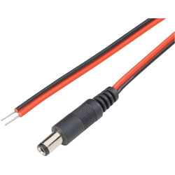 BKL DC Connecting Cables Red, Black Straight Plug