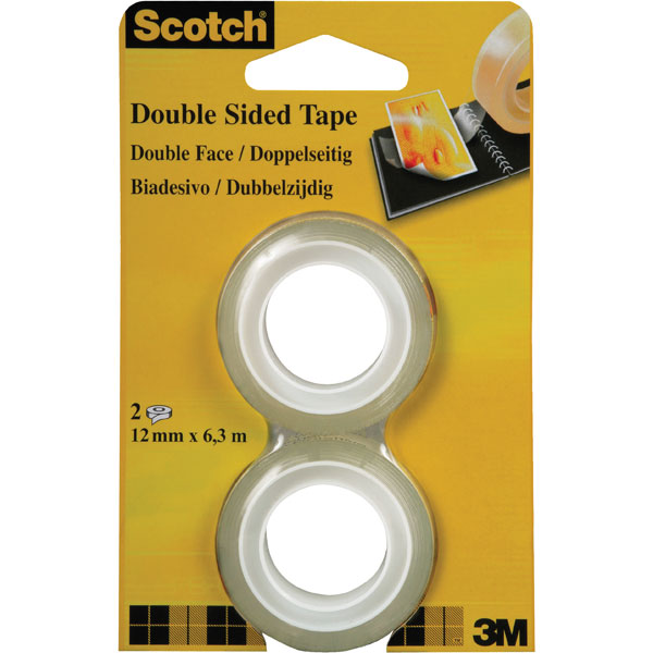™ 6651263 Scotch Double Sided Tape 12mm x 6.3M™ Pack Of 2