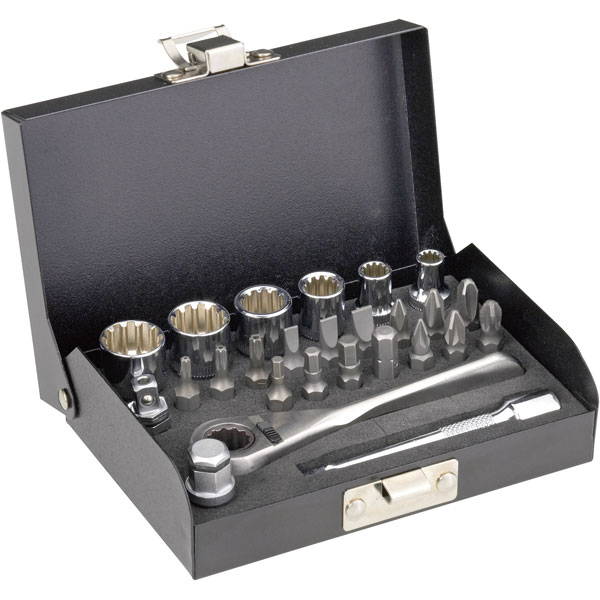 Toolcraft 820928 6.3mm (1/4") Mini Ratchet Set 26pc