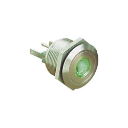 Bulgin Anti-vandal Pushbutton SPST 24V DC 50mA LED Dot or RIng IP66