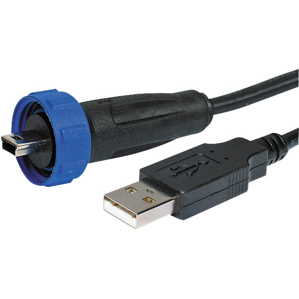 Bulgin PX0441/2M00 USB 2.0 Adaptor Cable Mini B to Standard A IP68
