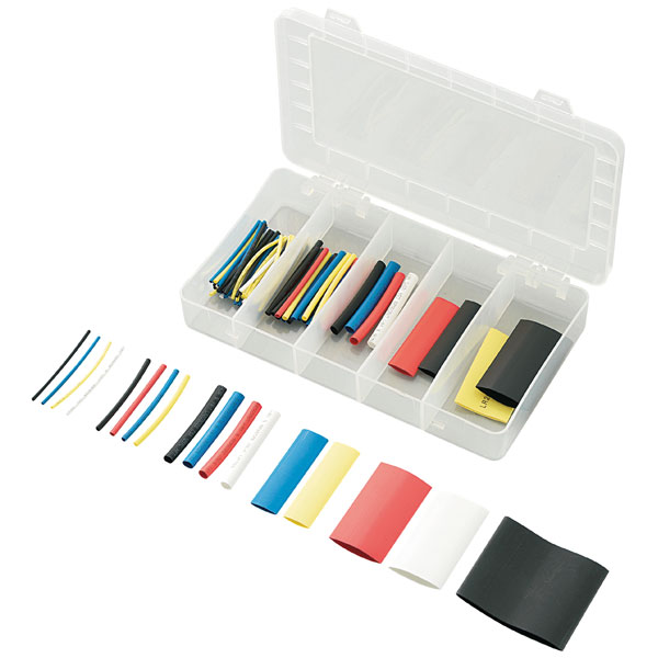  SUHT119-04C 119 Piece Heat Shrink Sleeving Set 2:1 Assorted Colours 50mm