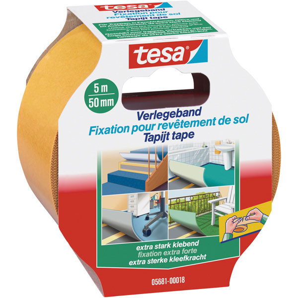 tesa Extra Strong Hold Double-Sided Carpet Tape Heavy Duty 25m:50mm 