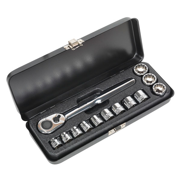 Sealey 13Piece Low Profile Socket Set 3/8"Sq Drive Rapid Online