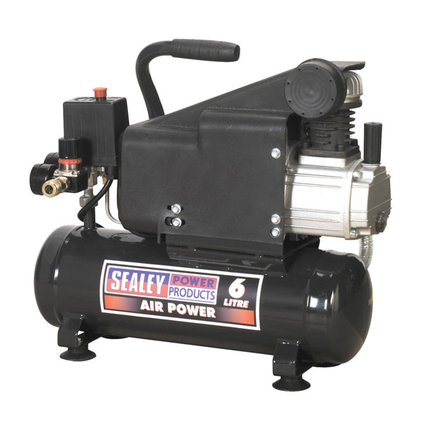 Sealey SAC0610E Air Compressor 6L Direct Drive 1hp