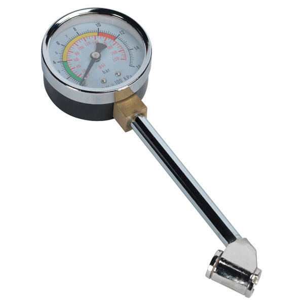 Sealey TSTPG34 Twin Connector Tyre Pressure Gauge 0-220psi