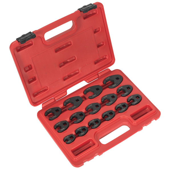 Sealey AK5983 Crow's Foot Spanner Set 15pc 3/8"Sq Drive Metric