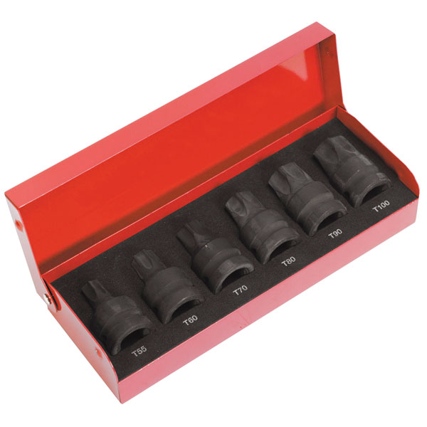 Sealey AK5607 Impact TRX-Star Socket Bit Set 6pc 1/2"Sq Drive