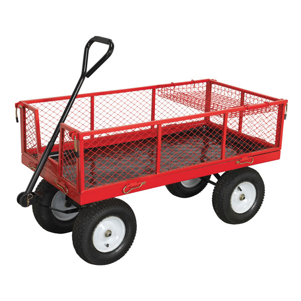  CST806 Platform Truck with Sides Pneumatic Tyres 450kg Capacity