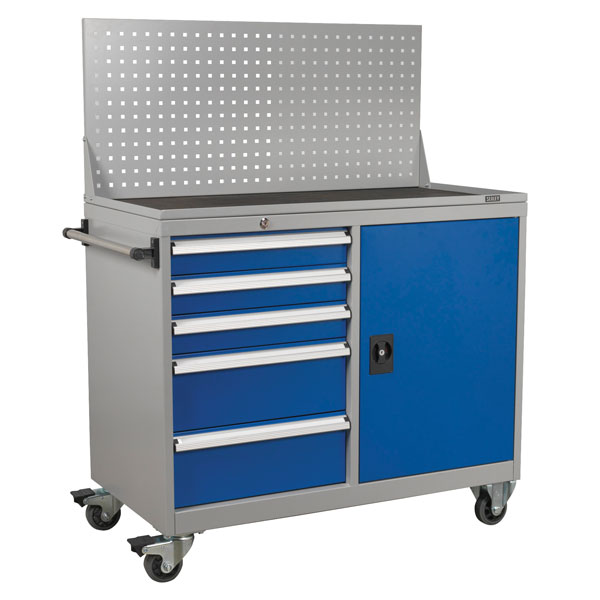 Sealey API1103A Industrial Mobile Workstation 5 Drawer & 1 Shelf L...