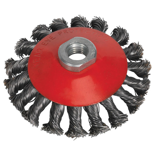 Sealey CWB115 Conical Wire Brush Ø115mm M14 x 2mm