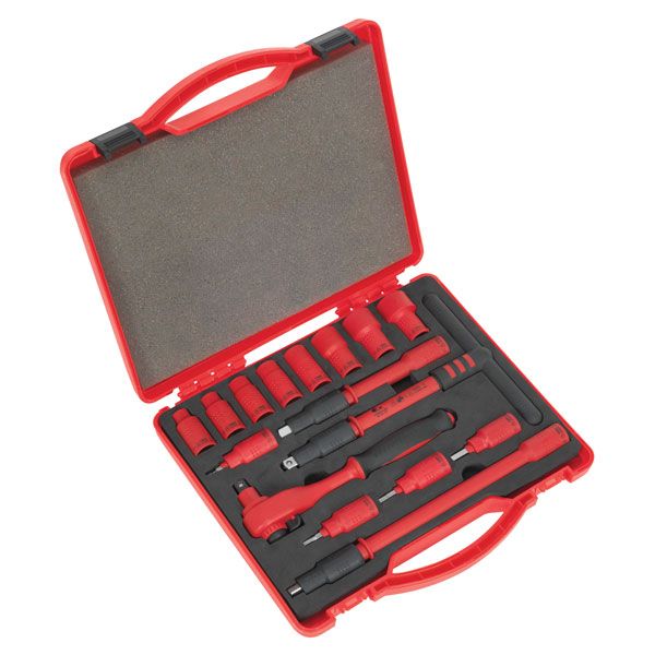 Sealey AK7940 Insulated Socket Set 16pc 3/8"Sq Drive 6pt WallDrive...