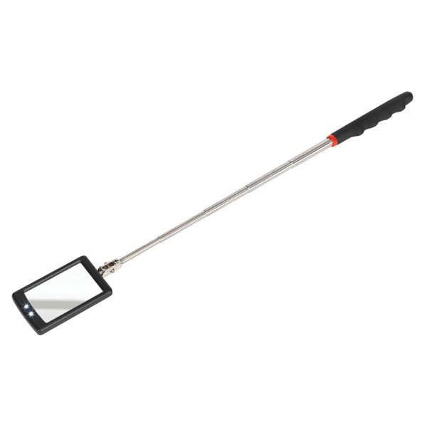 Siegen S0948 Telescopic Inspection Mirror 52 x 83mm with 2 LEDs