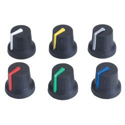 Cliff K87 Black Soft-Touch Push-Fit Knobs for Splined Shafts