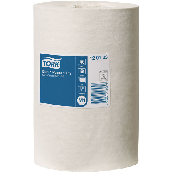  120123 Basic Paper 1 Ply Mini Centre Feed Roll M1 System - 11 Rolls 120m