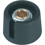 OKW A 30 16 069 Com-Knob w Slot - Ø16mm - Bore Ø6mm - Height 16mm - Nero Black