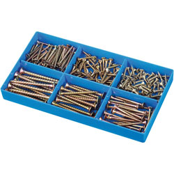 Affix Chipboard Screw Assortment DIN 7505 - 200 Pieces