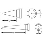 Weller T0054448899 LT 1SA Solder Tip - Round Tip Ø0.5 x 15.0mm