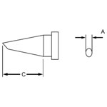 Weller T0054443999 LT 4 45° Solder Tip - Sloped Tip Ø1.2 x 15.0mm