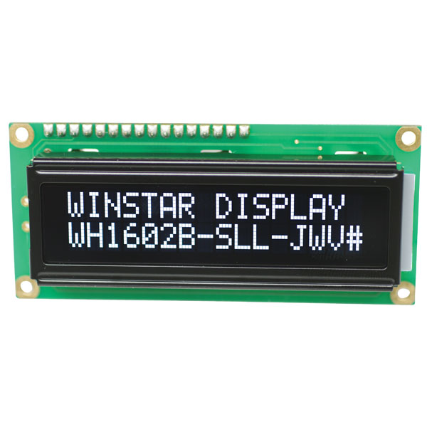  WH1602B1-SLL-JWV 16x2 LCD VATN White on Black 4 Line SPI Interface