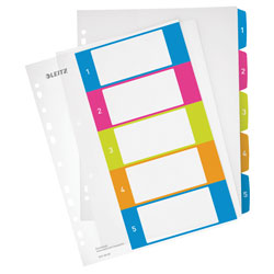 Leitz WOW PP Multicolour Printable A4 Index Sheets