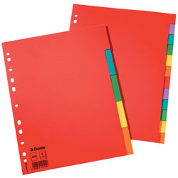 Esselte 100% Recycled Multicoloured A4 Cardboard Dividers