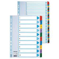 Esselte Multicoloured Mylar/Cardboard A4 Tabbed Indices