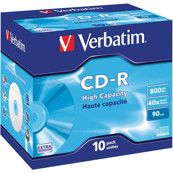 Image of Verbatim 43428 CD-R High Capacity 40x 800MB - Pack Of 10