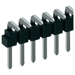 Fischer Male Header Right Angle Various Solder Pin Lengths 2.54mm Square 0.635mm