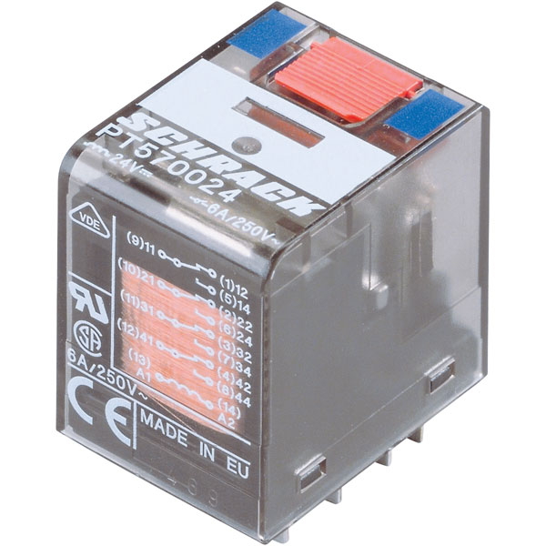  PT270024 DPDT Relay 24VDC 12A Plug-In 2 Pole