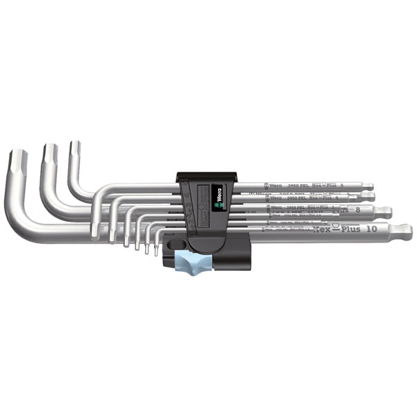 Wera 05022720001 3950PKL/9 Stainless Steel Hex Socket L-Keys, 9-Pi...