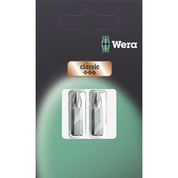 Wera 855/1 Classic Tough Pozidriv Screwdriver Bits, Packs of 2