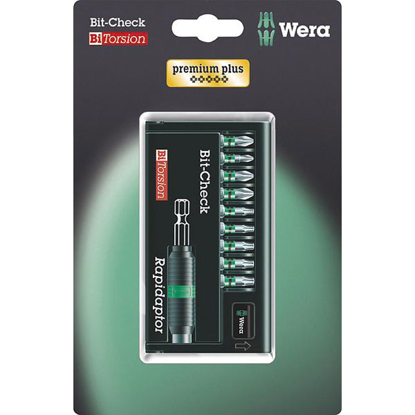 Wera 05073418001 8757-9/BTZ Premium Plus Bit-Check Mixed Bits, 9-P...