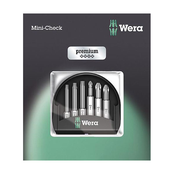 Wera 05073638001 Premium Mini-Check PH/PZ/Torx Bits, 6-Piece Set