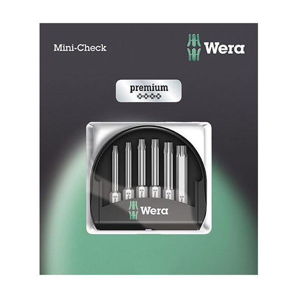 Wera 05073637001 Premium Mini-Check Torx Bits, 6-Piece Set