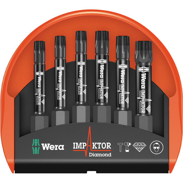 Wera 05057693001 Mini-Check Impaktor 2 Torx Bits, 6-Piece Set