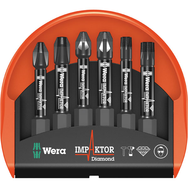 Wera 05057695001 Mini-Check Impaktor 4 PH/PZ/Torx Bits, 6-Piece Set