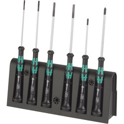 Wera 2035/6 Kraftform Micro Slotted/Phillips Screwdrivers, 6-Piece Sets