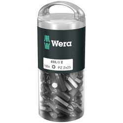 Wera 855/1Z Classic Extra Tough Pozidriv Screwdriver Bits, Packs of 100