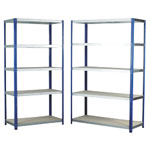 Eco-Rax Shelving Bays with 5 Chipboard Shelf Units