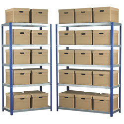 Eco-Rax Shelving Bays with Brown Archive Boxes