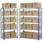 Eco-Rax Shelving Bays with Brown Archive Boxes