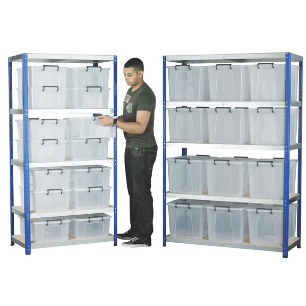Eco-Rax Shelving Bay 1800 x 1200 x 450mm 12 x 40 Ltr Storemaster Containers