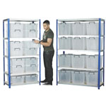 Eco-Rax Shelving Bay 1800 x 1200 x 450mm 21 x 24 Ltr Storemaster Containers