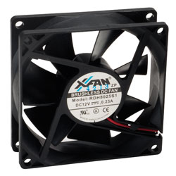 X-Fan 80 x 80 x 25mm DC Axial Fans 12V/24V, Ball/Sleeve Bearing