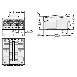 WAGO picoMAX® 3.5 Male THR Tape Connector