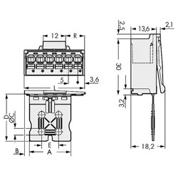 WAGO picoMAX® 5.0 Male Grip Plate Connector