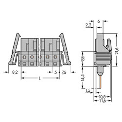 WAGO 232-133/005-000 Female Long Pin 3P Pitch 5mm